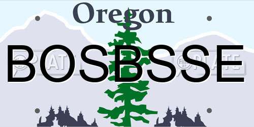 BOSBSSE Oregon License Plate