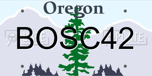 BOSC42 Oregon License Plate