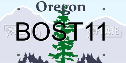 BOST11 Oregon License Plate