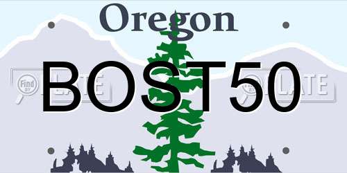 BOST50 Oregon License Plate
