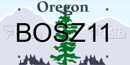 BOSZ11 Oregon License Plate