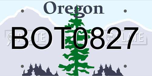 BOT0827 Oregon License Plate