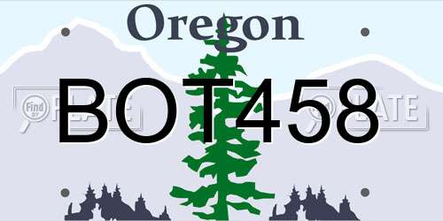 BOT458 Oregon License Plate
