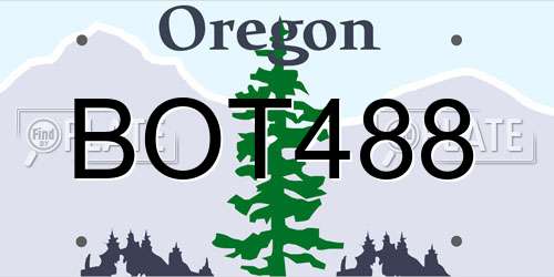 BOT488 Oregon License Plate