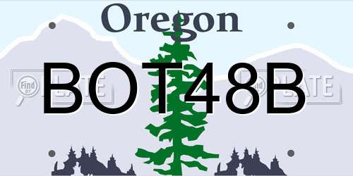 BOT48B Oregon License Plate