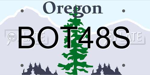 BOT48S Oregon License Plate