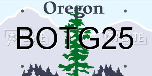 BOTG25 Oregon License Plate