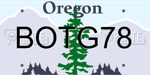 BOTG78 Oregon License Plate