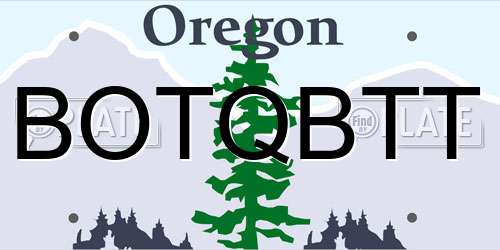 BOTQBTT Oregon License Plate