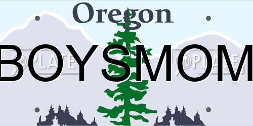 BOYSMOM Oregon License Plate