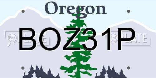 BOZ31P Oregon License Plate