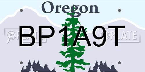 BP1A9T Oregon License Plate