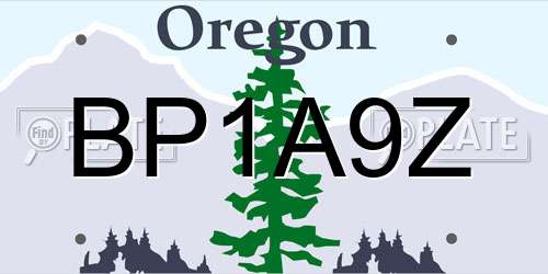 BP1A9Z Oregon License Plate