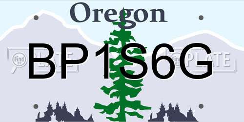 BP1S6G Oregon License Plate