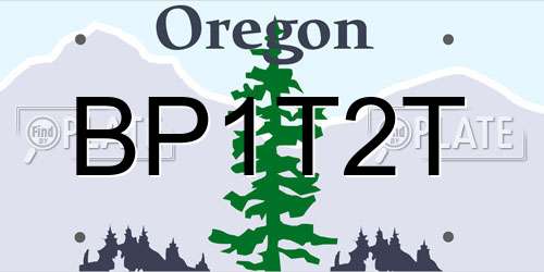 BP1T2T Oregon License Plate