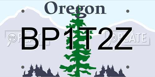 BP1T2Z Oregon License Plate