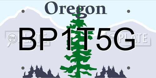 BP1T5G Oregon License Plate