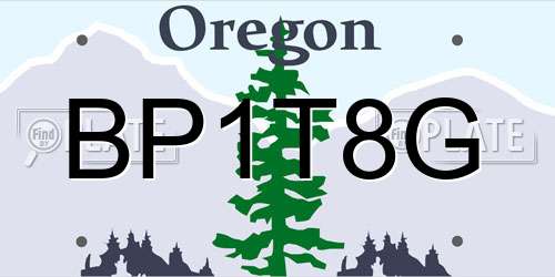 BP1T8G Oregon License Plate