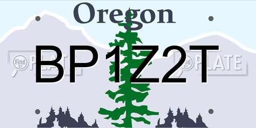 BP1Z2T Oregon License Plate