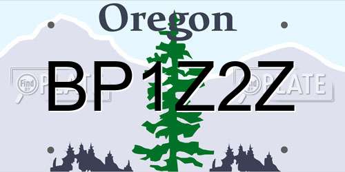 BP1Z2Z Oregon License Plate