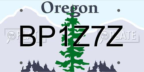 BP1Z7Z Oregon License Plate