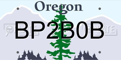 BP2B0B Oregon License Plate