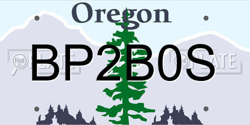 BP2B0S Oregon License Plate