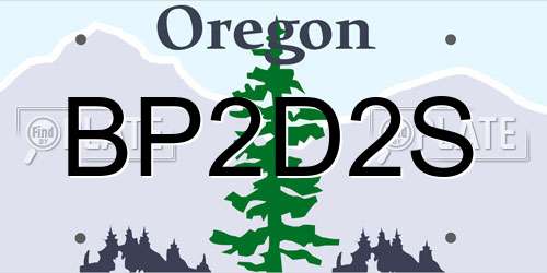 BP2D2S Oregon License Plate