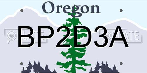 BP2D3A Oregon License Plate