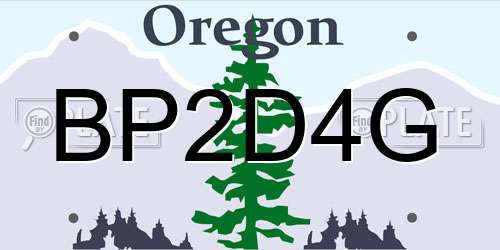 BP2D4G Oregon License Plate