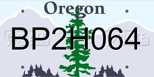 BP2H064 Oregon License Plate