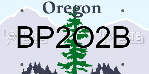 BP2O2B Oregon License Plate