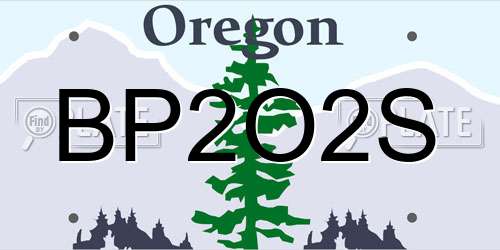 BP2O2S Oregon License Plate