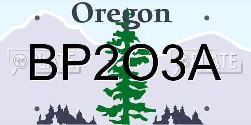 BP2O3A Oregon License Plate