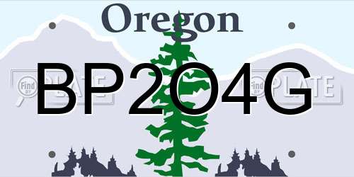 BP2O4G Oregon License Plate