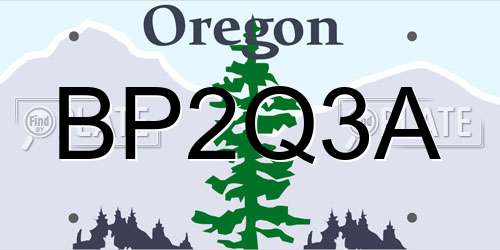 BP2Q3A Oregon License Plate