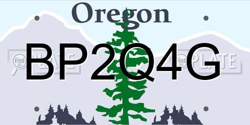 BP2Q4G Oregon License Plate