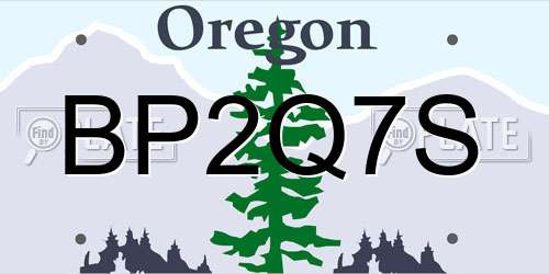 BP2Q7S Oregon License Plate