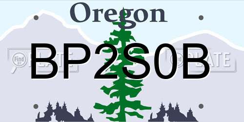 BP2S0B Oregon License Plate