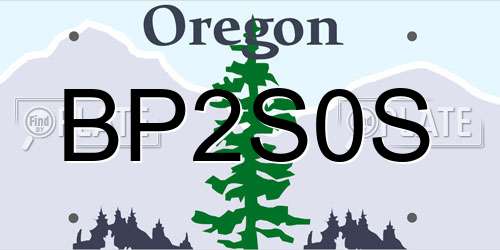 BP2S0S Oregon License Plate