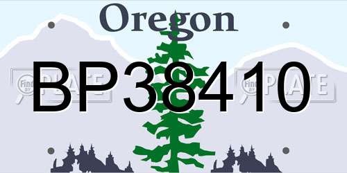 BP38410 Oregon License Plate