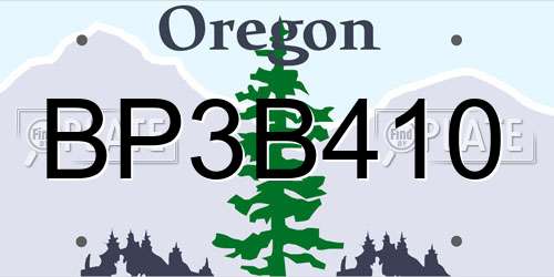BP3B410 Oregon License Plate