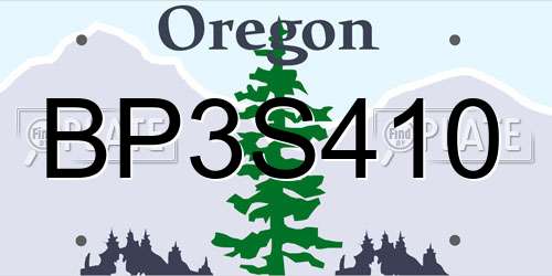 BP3S410 Oregon License Plate