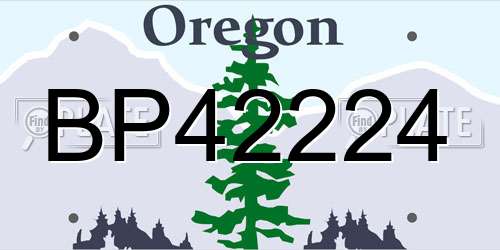 BP42224 Oregon License Plate