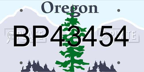 BP43454 Oregon License Plate