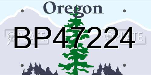 BP47224 Oregon License Plate