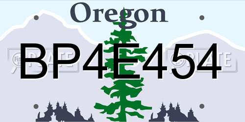 BP4E454 Oregon License Plate