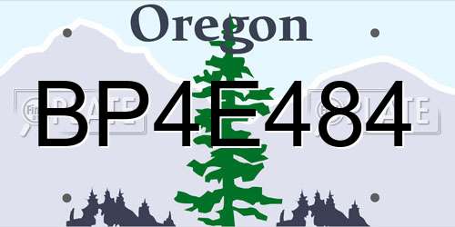 BP4E484 Oregon License Plate