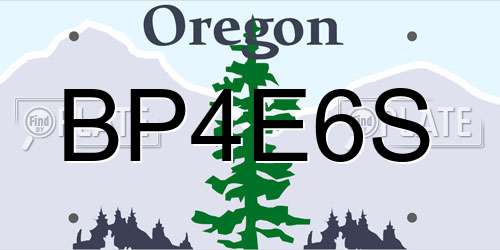 BP4E6S Oregon License Plate
