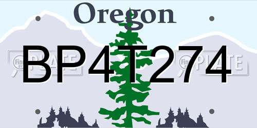 BP4T274 Oregon License Plate